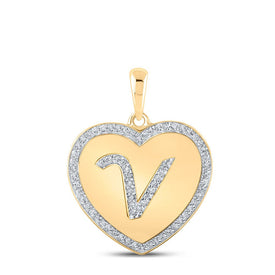 Heart of Brilliance: 10kt Yellow Gold Diamond Initial Pendant product  Top View from Splendid Jewellery