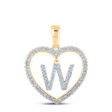 Load image into Gallery viewer, Heartfelt Brilliance: 10kt Yellow Gold Diamond Initial &amp; Letter Pendant product  Top View from Splendid Jewellery
