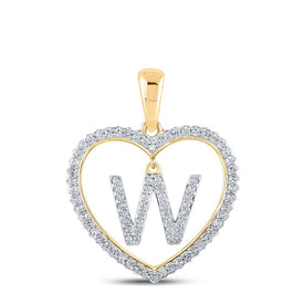 Heartfelt Brilliance: 10kt Yellow Gold Diamond Initial & Letter Pendant product  Top View from Splendid Jewellery