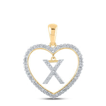 Load image into Gallery viewer, 10kt Yellow Gold Diamond Heart X Initial Pendant | Personalized Love and Affection Necklace product  Top View from Splendid Jewellery