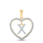 10kt Yellow Gold Diamond Heart X Initial Pendant | Personalized Love and Affection Necklace product  Top View from Splendid Jewellery