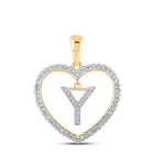 10kt Yellow Gold Heart-Shaped Diamond Initial Pendant product  Top View from Splendid Jewellery