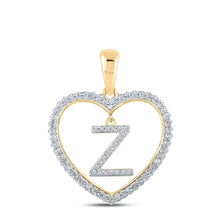 Load image into Gallery viewer, 10kt Yellow Gold Diamond Heart Z Letter Pendant - A Symbol of Love and Individuality product  Top View from Splendid Jewellery