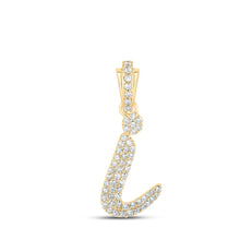 Load image into Gallery viewer, 10kt Yellow Gold Diamond Initial Pendant - Personalized Elegance product  Top View from Splendid Jewellery