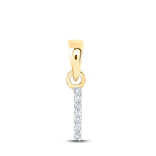 Load image into Gallery viewer, 10kt Yellow Gold Diamond Initial &amp; Letter Pendant - Personalized Elegance and Dazzling Sparkle product  Top View from Splendid Jewellery