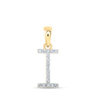10kt Yellow Gold Diamond Initial Pendant | Elegant and Sparkling Letter Necklace product  Top View from Splendid Jewellery