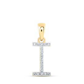 10kt Yellow Gold Diamond Initial Pendant | Elegant and Sparkling Letter Necklace product  Top View from Splendid Jewellery