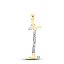 Load image into Gallery viewer, 10kt Yellow Gold Diamond Initial Letter Pendant | Personalized Elegance and Brilliance product  Top View from Splendid Jewellery