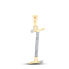 10kt Yellow Gold Diamond Initial Letter Pendant | Personalized Elegance and Brilliance product  Top View from Splendid Jewellery