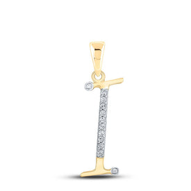 10kt Yellow Gold Diamond Initial Letter Pendant | Personalized Elegance and Brilliance product  Top View from Splendid Jewellery