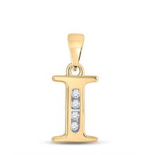 Load image into Gallery viewer, 10kt Yellow Gold Diamond Initial Pendant - Personalized Elegance product  Top View from Splendid Jewellery