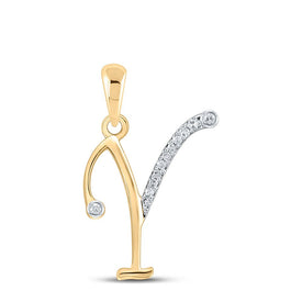 Illuminated Initials | 10kt Yellow Gold Diamond Letter Pendant product  Top View from Splendid Jewellery