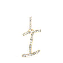 Load image into Gallery viewer, 10kt Yellow Gold Diamond Initial Pendant - Personalized Elegance and Timeless Glamour product  Top View from Splendid Jewellery