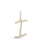 10kt Yellow Gold Diamond Initial Pendant - Personalized Elegance and Timeless Glamour product  Top View from Splendid Jewellery