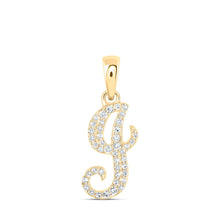 Load image into Gallery viewer, 10kt Yellow Gold Diamond Initial Pendant | Personalized Elegance Necklace product  Top View from Splendid Jewellery