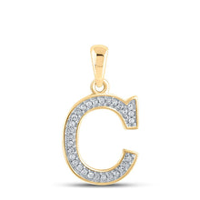 Load image into Gallery viewer, 10kt Yellow Gold Diamond Initial &amp; Letter Pendant - Personalized Elegance and Timeless Beauty product  Top View from Splendid Jewellery