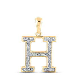 10kt Yellow Gold Diamond Initial H Letter Pendant: A Personalized Sparkle of Elegance product  Top View from Splendid Jewellery