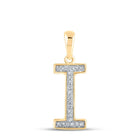 10kt Yellow Gold Diamond Initial I Letter Pendant - A Personalized Touch of Elegance product  Top View from Splendid Jewellery