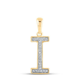 10kt Yellow Gold Diamond Initial I Letter Pendant - A Personalized Touch of Elegance product  Top View from Splendid Jewellery
