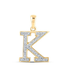 Load image into Gallery viewer, 10kt Yellow Gold Diamond Initial K Pendant: Personalized Elegance in a Dazzling Design product  Top View from Splendid Jewellery