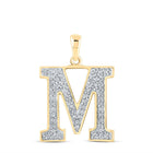 Captivating Elegance: 10kt Yellow Gold Diamond Initial M Pendant product  Top View from Splendid Jewellery