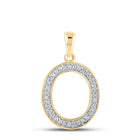 Radiant Reflections: 10kt Yellow Gold Diamond Initial O Pendant product  Top View from Splendid Jewellery