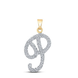 Personalized Diamond Initial Pendant in 10kt Yellow Gold product  Top View from Splendid Jewellery