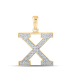 10kt Yellow Gold Diamond Initial X Letter Pendant - A Radiant Reflection of Individuality product  Top View from Splendid Jewellery