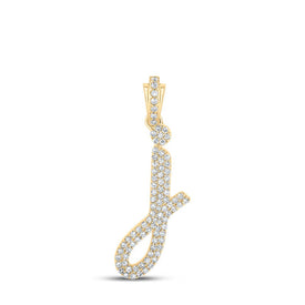 10kt Yellow Gold Diamond Initial Pendant - Personalized Elegance product  Top View from Splendid Jewellery