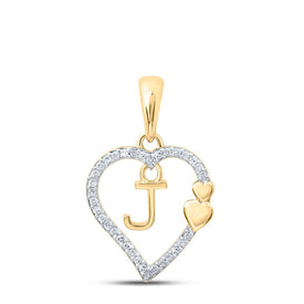Captivating J-Shaped Diamond Initial & Letter Pendant in 10kt Yellow Gold product  Top View from Splendid Jewellery