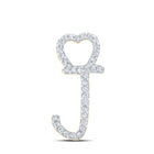 10kt Yellow Gold Diamond Initial Heart Pendant - Personalized Love and Romance Necklace product  Top View from Splendid Jewellery