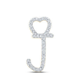 10kt Yellow Gold Diamond Initial Heart Pendant - Personalized Love and Romance Necklace product  Top View from Splendid Jewellery