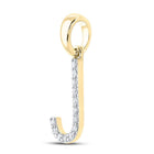 10kt Yellow Gold Round Diamond Initial Pendant - Personalized Elegance product Side View from Splendid Jewellery