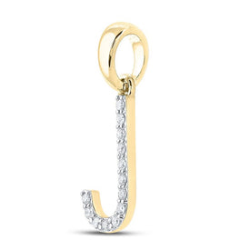 10kt Yellow Gold Round Diamond Initial Pendant - Personalized Elegance product Side View from Splendid Jewellery
