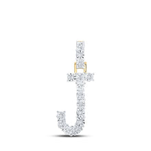 Load image into Gallery viewer, 10kt Yellow Gold Round Diamond Initial Pendant product  Top View from Splendid Jewellery