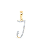 10kt Yellow Gold Diamond Initial Pendant - Elegant and Timeless Jewelry Piece product  Top View from Splendid Jewellery