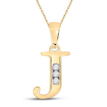 Load image into Gallery viewer, 10kt Yellow Gold Diamond Initial Pendant - Personalized Elegance product  Top View from Splendid Jewellery