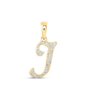 10kt Yellow Gold Diamond Initial & Letter Pendant - Personalized Elegance product  Top View from Splendid Jewellery