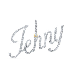 Captivating Elegance: 10kt Yellow Gold Round Diamond Initial Pendant - Personalized Name Necklace product  Top View from Splendid Jewellery