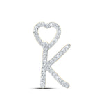 10kt Yellow Gold Diamond Heart Initial Pendant - Personalized Elegance product  Top View from Splendid Jewellery
