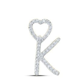 10kt Yellow Gold Diamond Heart Initial Pendant - Personalized Elegance product  Top View from Splendid Jewellery