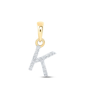 10kt Yellow Gold Diamond Initial & Letter Pendant with Sparkling Round Diamond - Personalized Charm and Exquisite Craftsmanship product  Top View from Splendid Jewellery