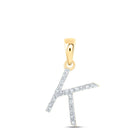 Radiant Reflections: 10kt Yellow Gold Diamond Initial Pendant product  Top View from Splendid Jewellery