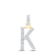 Load image into Gallery viewer, 10kt Yellow Gold Diamond Initial &amp; Letter Pendant - Personalized Elegance in Every Sparkle product  Top View from Splendid Jewellery