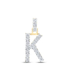 10kt Yellow Gold Diamond Initial & Letter Pendant - Personalized Elegance in Every Sparkle product  Top View from Splendid Jewellery