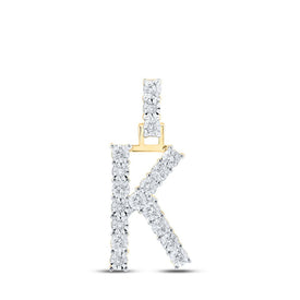 10kt Yellow Gold Diamond Initial & Letter Pendant - Personalized Elegance in Every Sparkle product  Top View from Splendid Jewellery