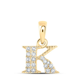 10kt Yellow Gold Diamond Initial Pendant - Personalized Elegance in Motion product  Top View from Splendid Jewellery