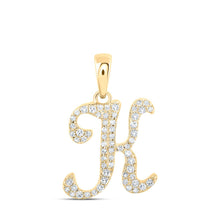 Load image into Gallery viewer, 10kt Yellow Gold Diamond Initial Pendant - Personalized Elegance product  Top View from Splendid Jewellery