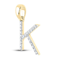 Load image into Gallery viewer, 10kt Yellow Gold Diamond Initial &amp; Letter Pendant - A Radiant Expression of Individuality and Elegance product Side View 2 from Splendid Jewellery