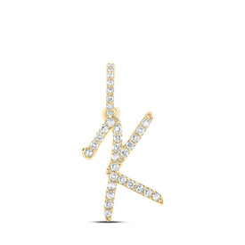 10kt Yellow Gold Diamond Initial & Letter Pendant - Personalized Elegance product  Top View from Splendid Jewellery